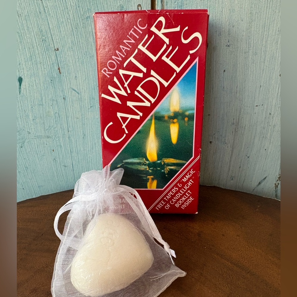 Romantic Floating Candles and White Heart-Shaped  “Love” Soap